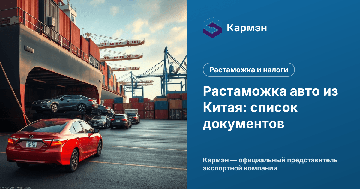 Растаможка авто из Китая: список документов