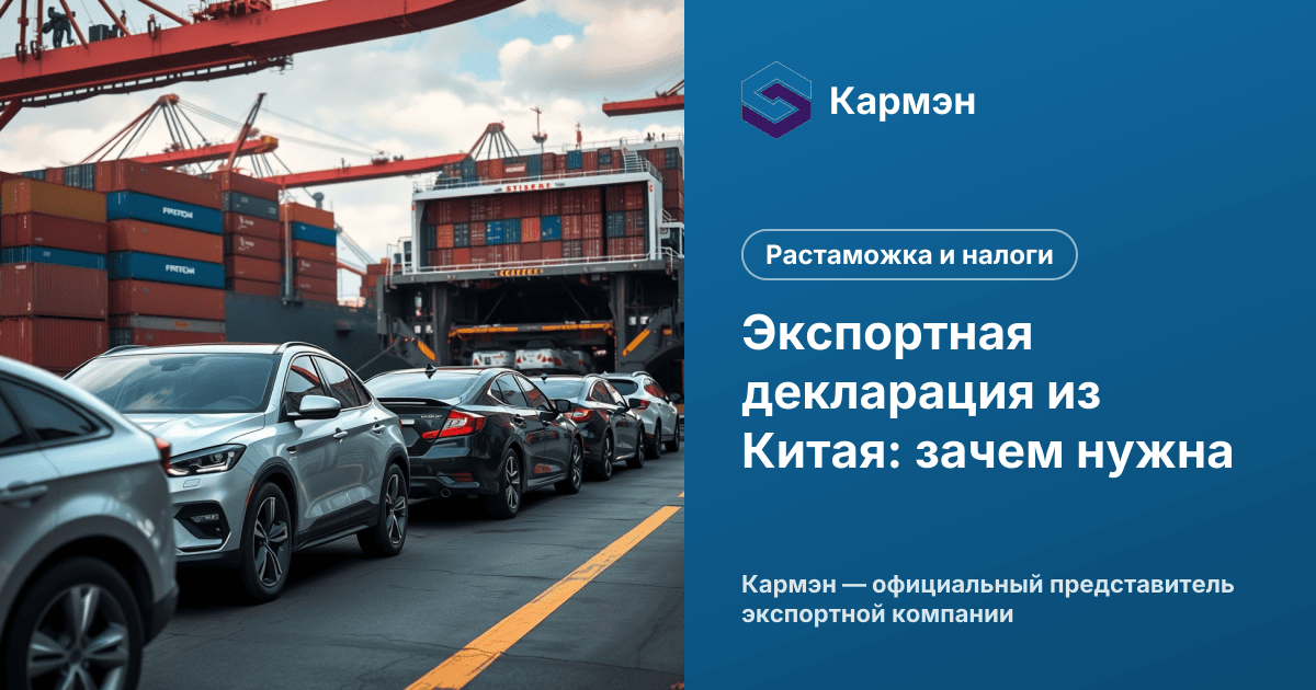 Экспортная декларация из Китая: зачем нужна