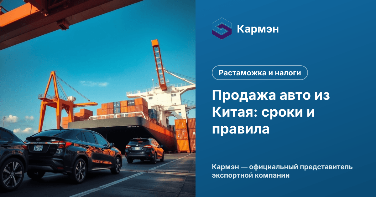 Продажа авто из Китая: сроки и правила