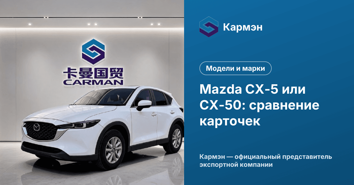 Mazda CX-5 или CX-50: сравнение карточек