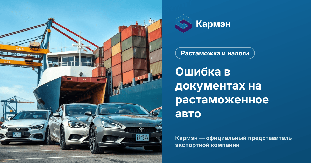 Ошибка в документах на растаможенное авто