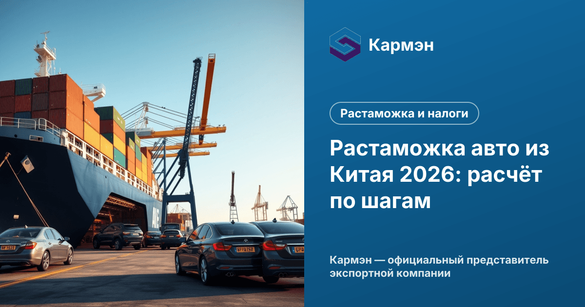 Растаможка авто из Китая 2026: расчёт по шагам
